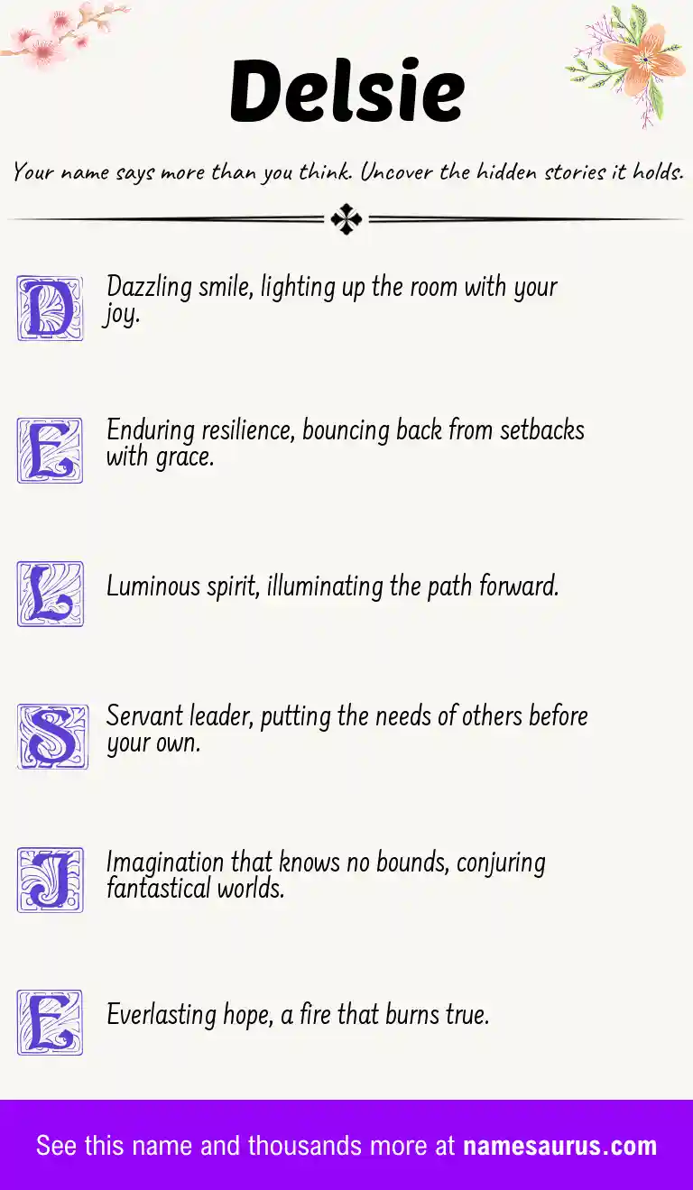 Acrostic poem about Delsie.