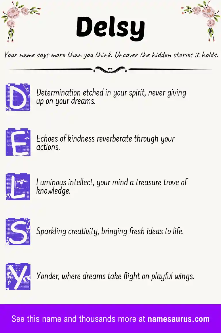 Acrostic poem about Delsy.