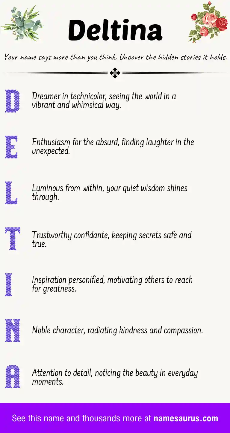 Acrostic poem about Deltina.