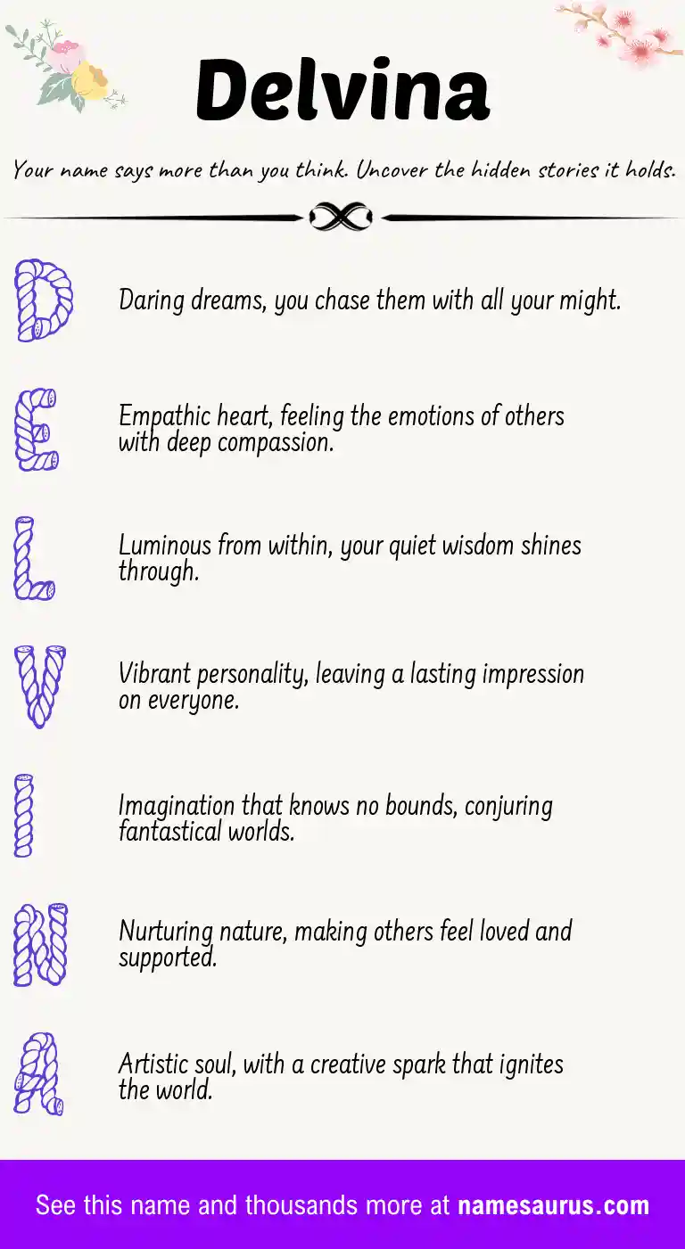 Acrostic poem about Delvina.