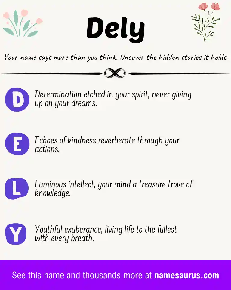 Acrostic poem about Dely.