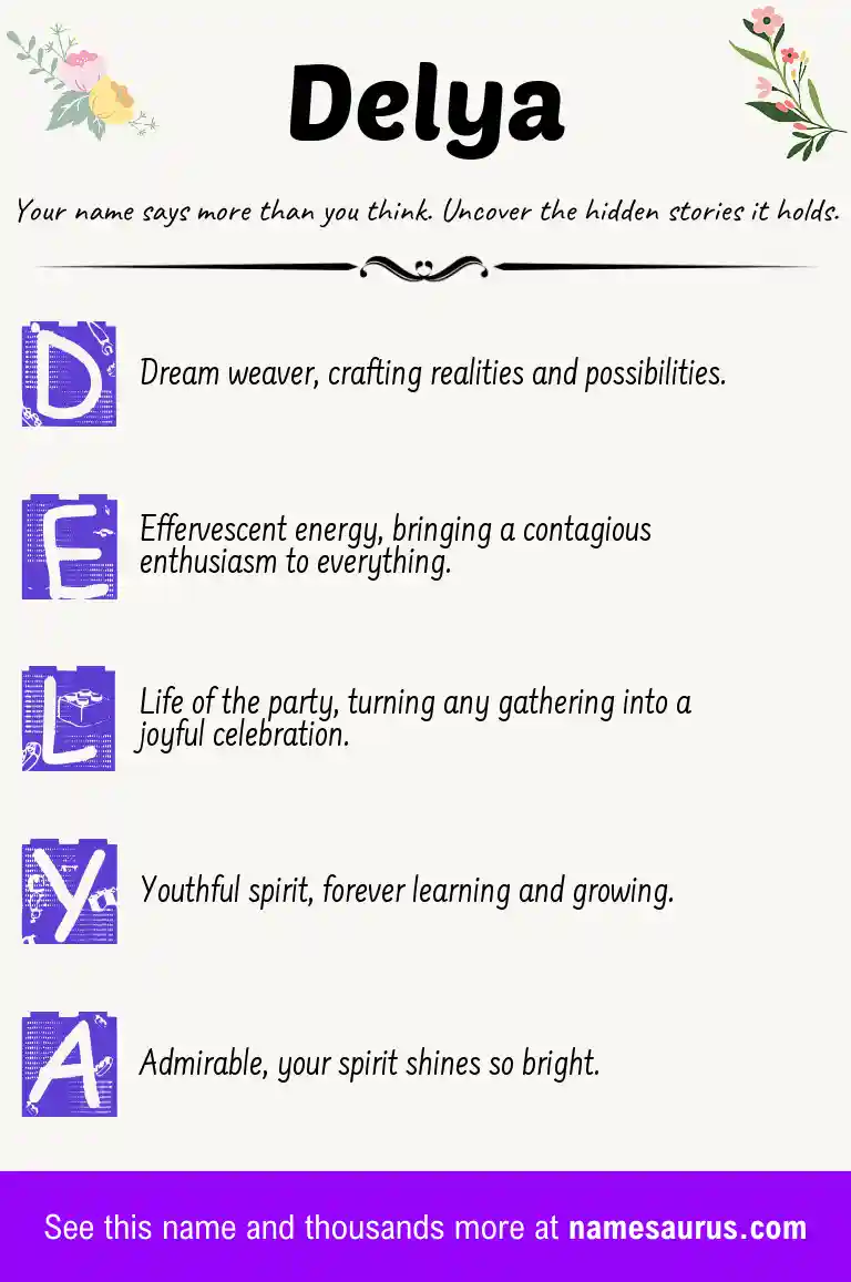 Acrostic poem about Delya.