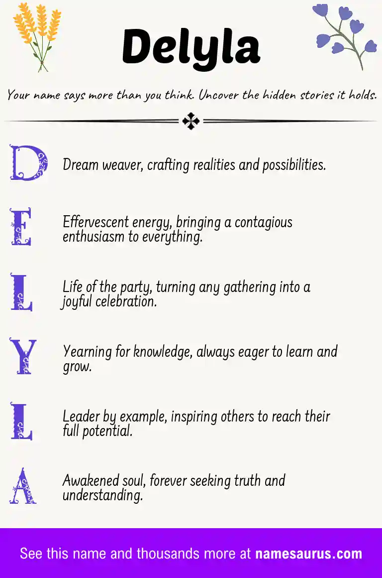 Acrostic poem about Delyla.