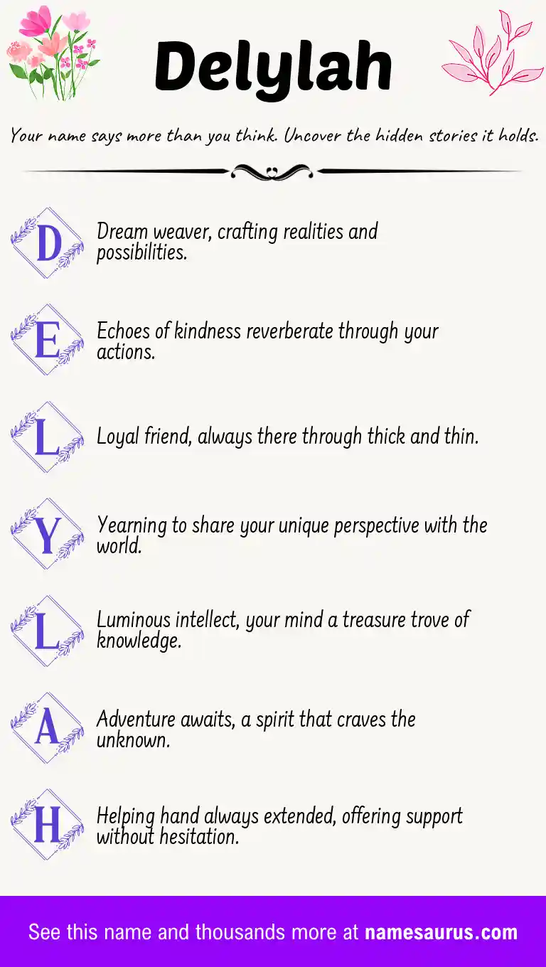 Acrostic poem about Delylah.