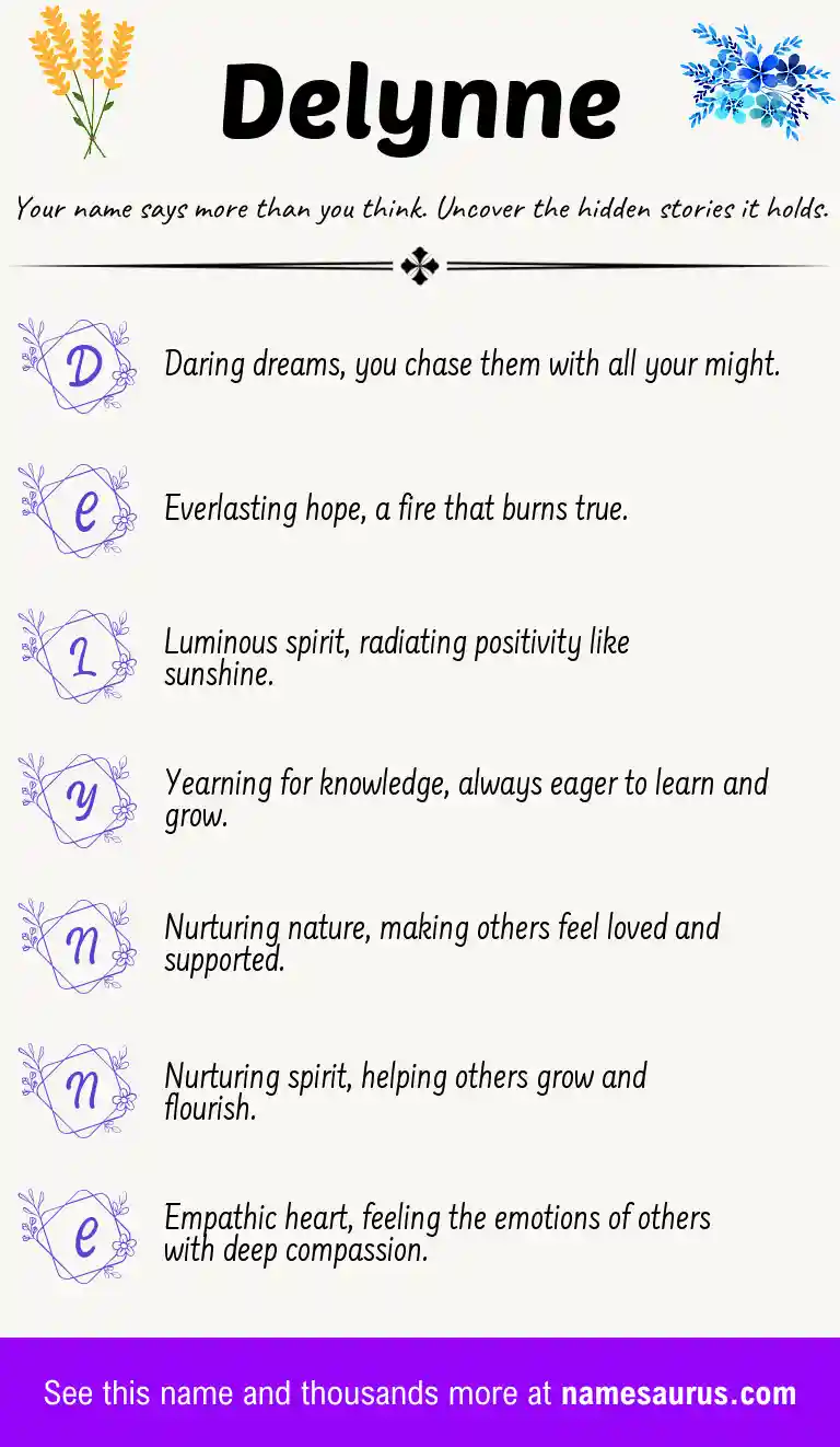 Acrostic poem about Delynne.