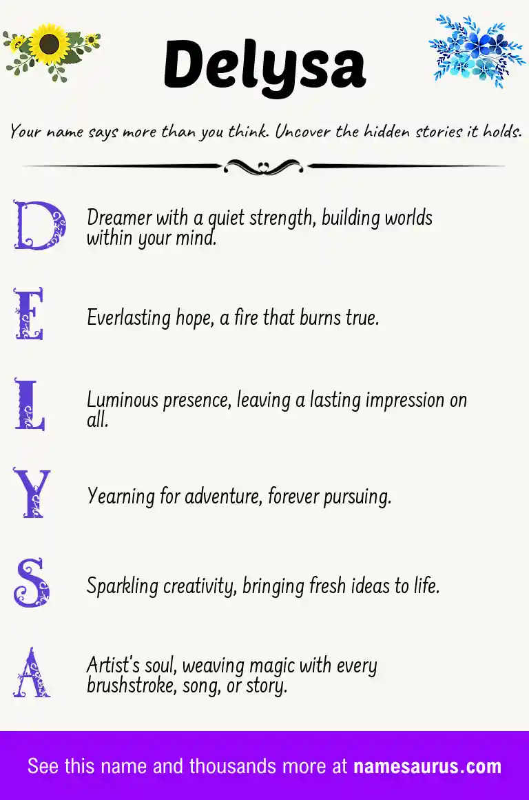 Acrostic poem about Delysa.