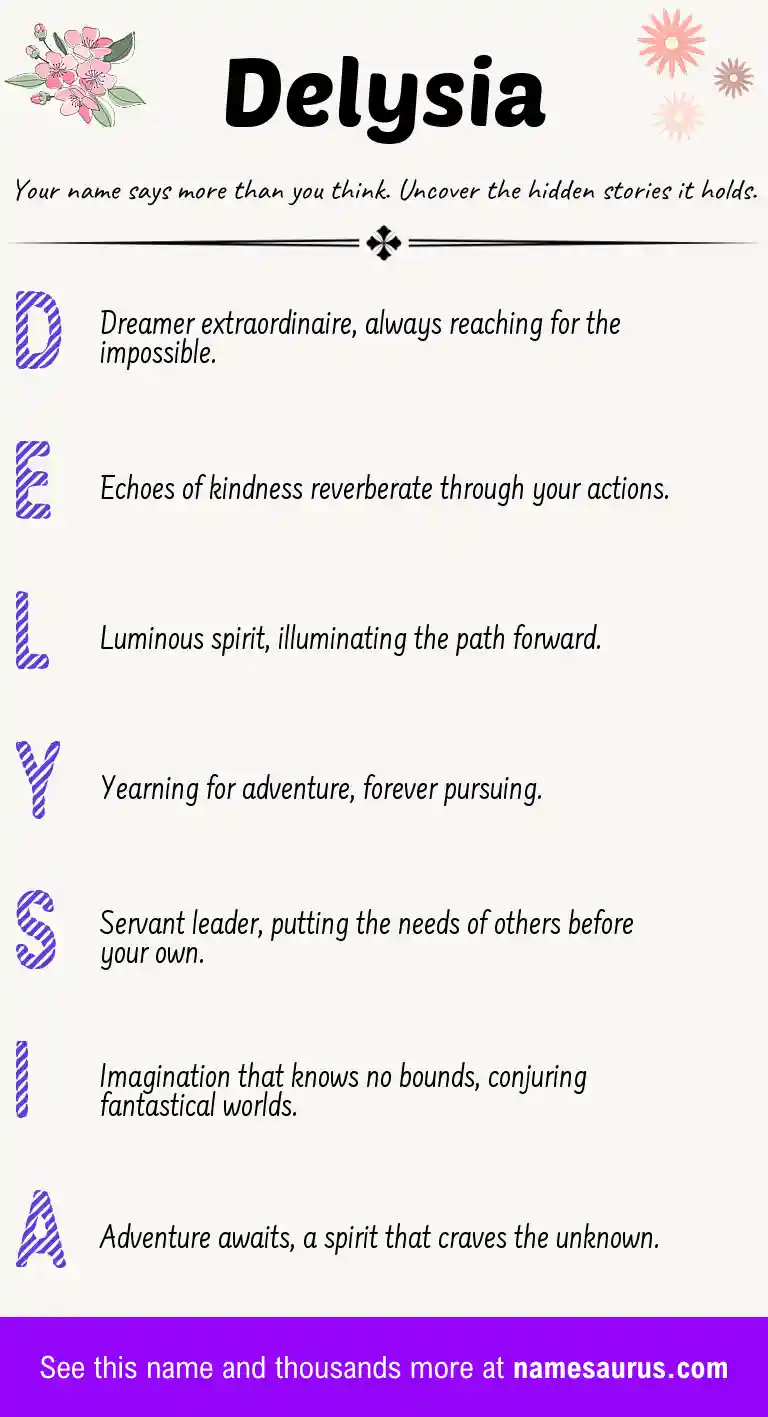 Acrostic poem about Delysia.