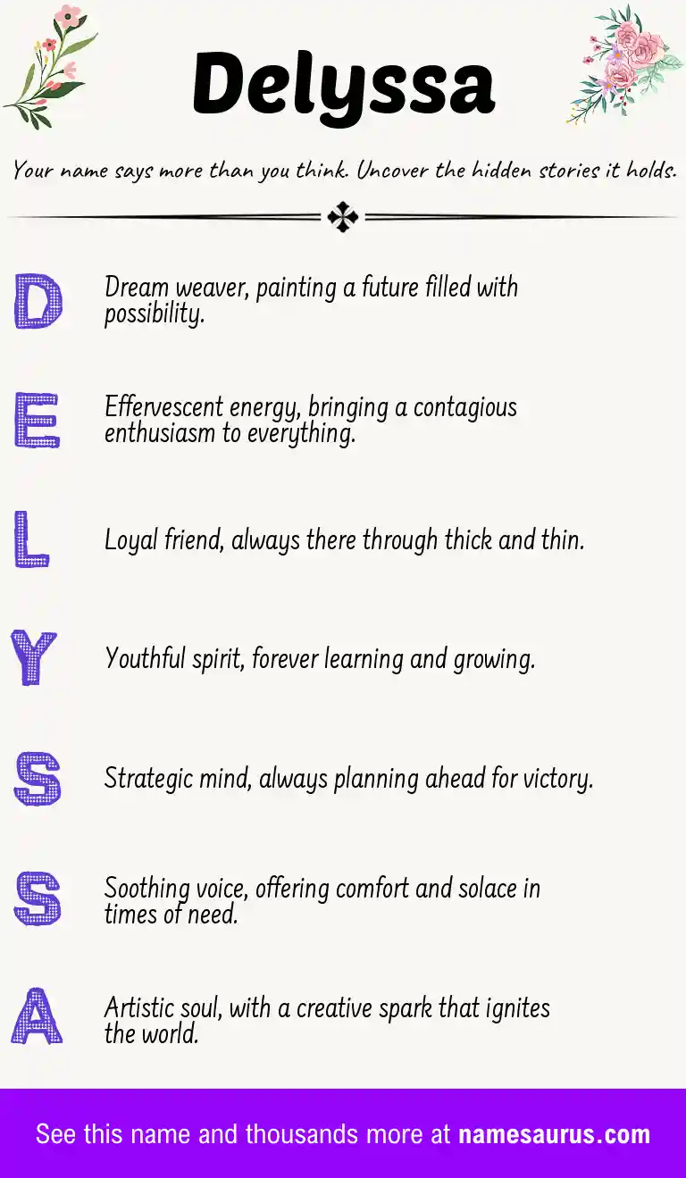 Acrostic poem about Delyssa.