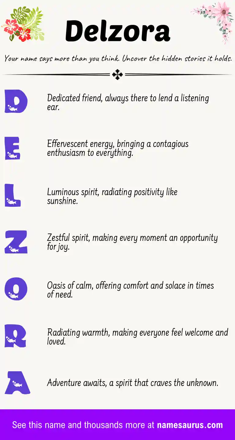 Acrostic poem about Delzora.