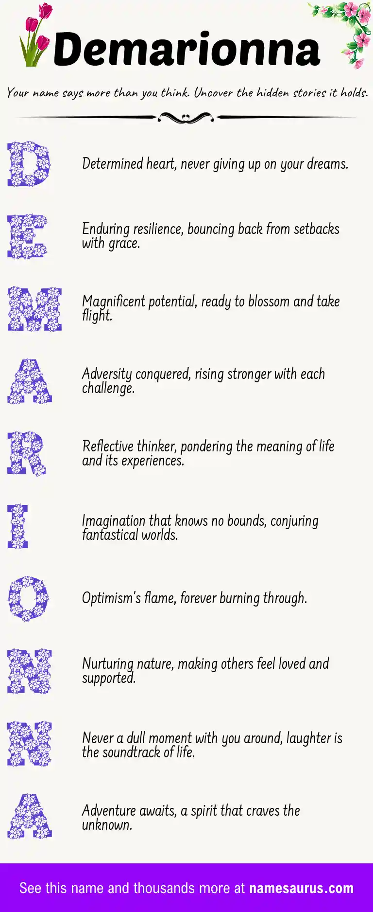 Acrostic poem about Demarionna.