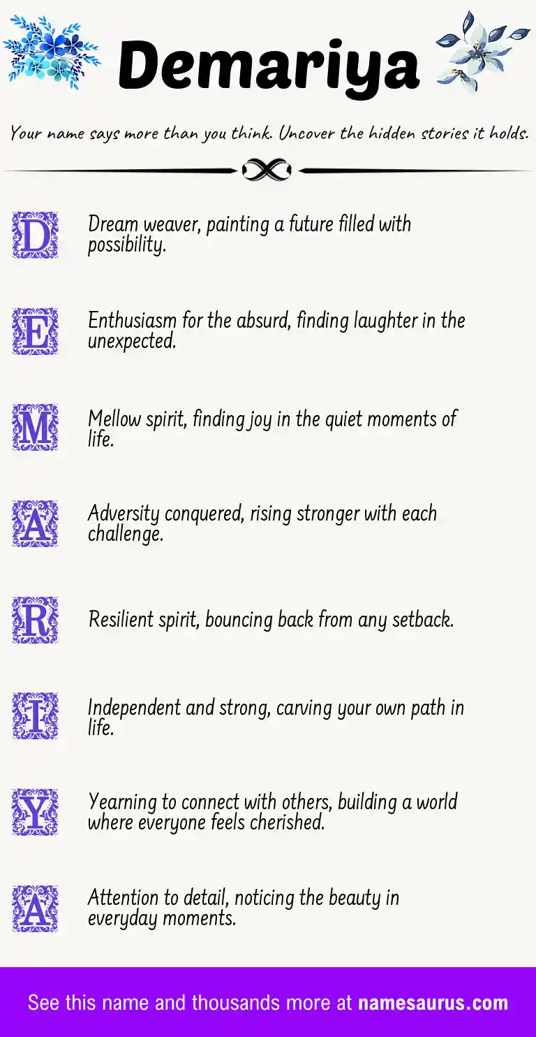 Acrostic poem about Demariya.