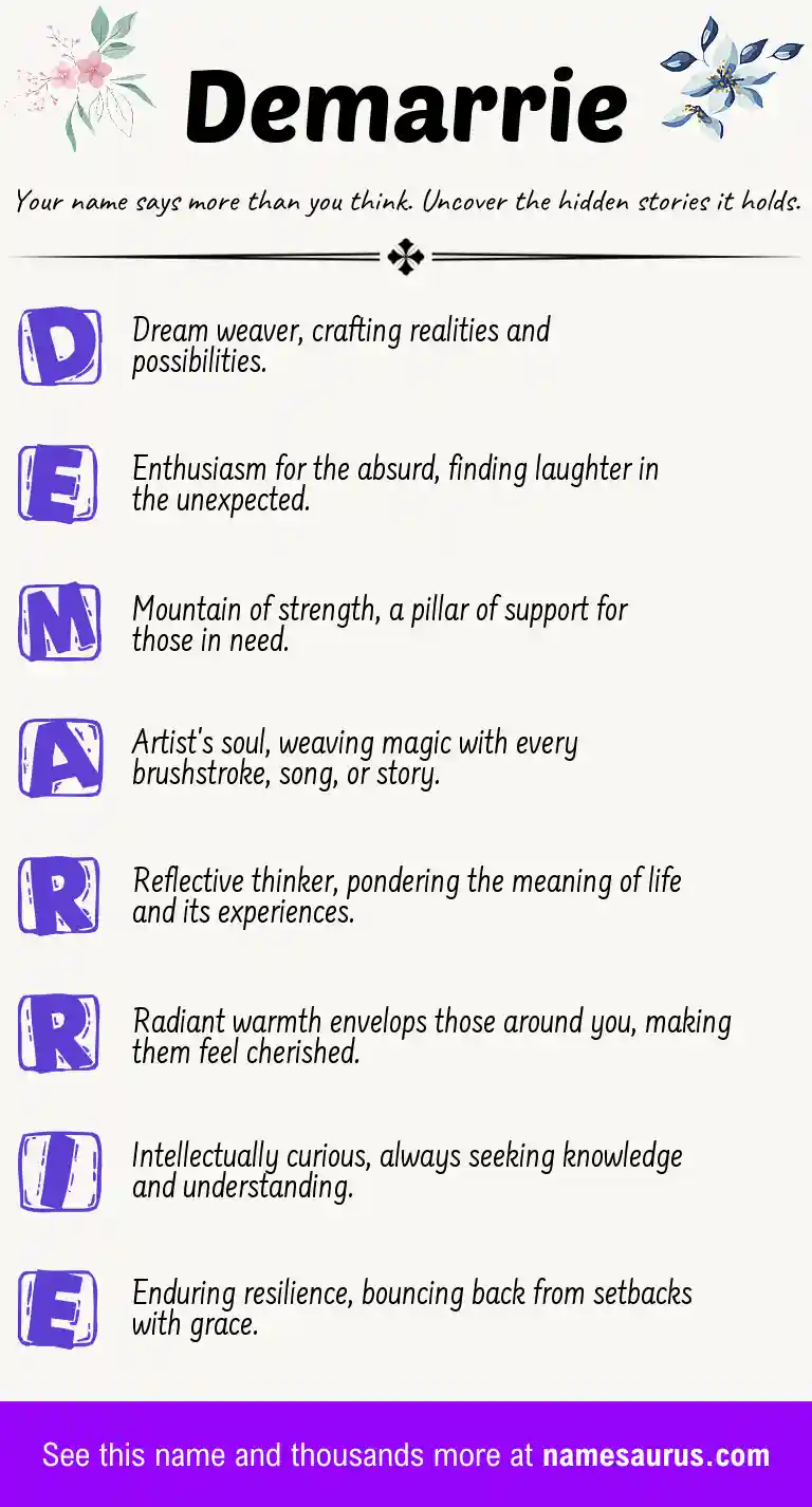 Acrostic poem about Demarrie.