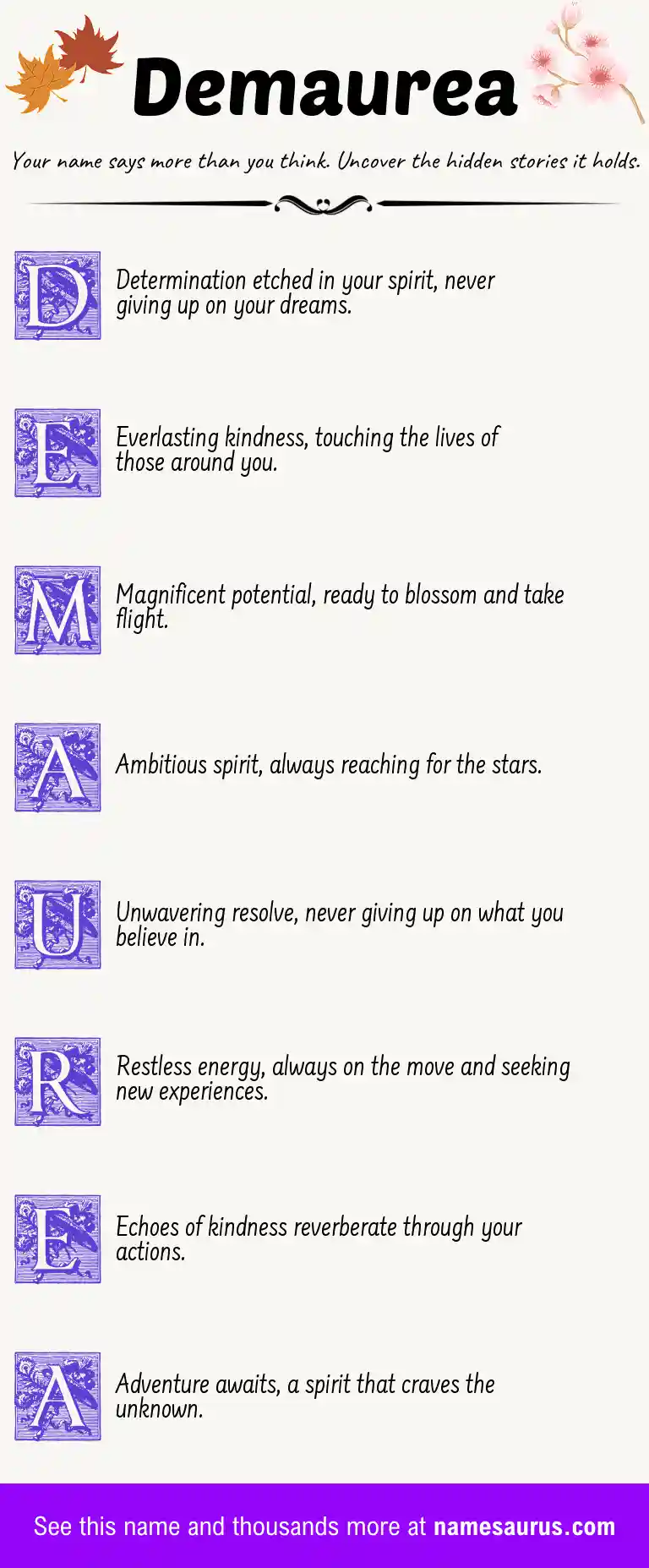 Acrostic poem about Demaurea.