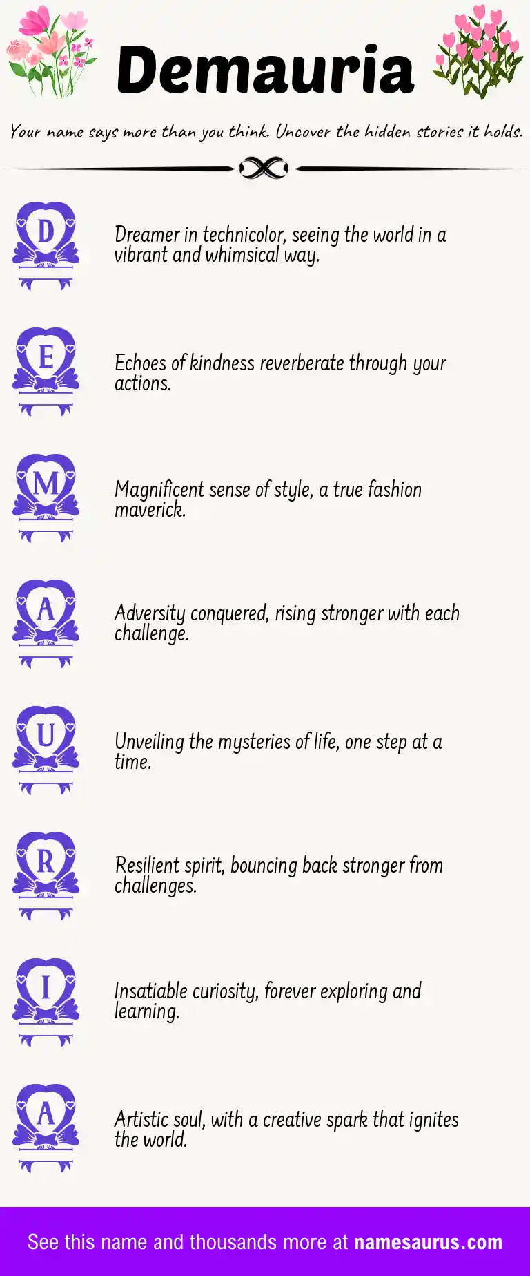 Acrostic poem about Demauria.