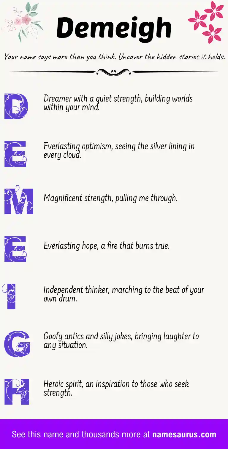 Acrostic poem about Demeigh.