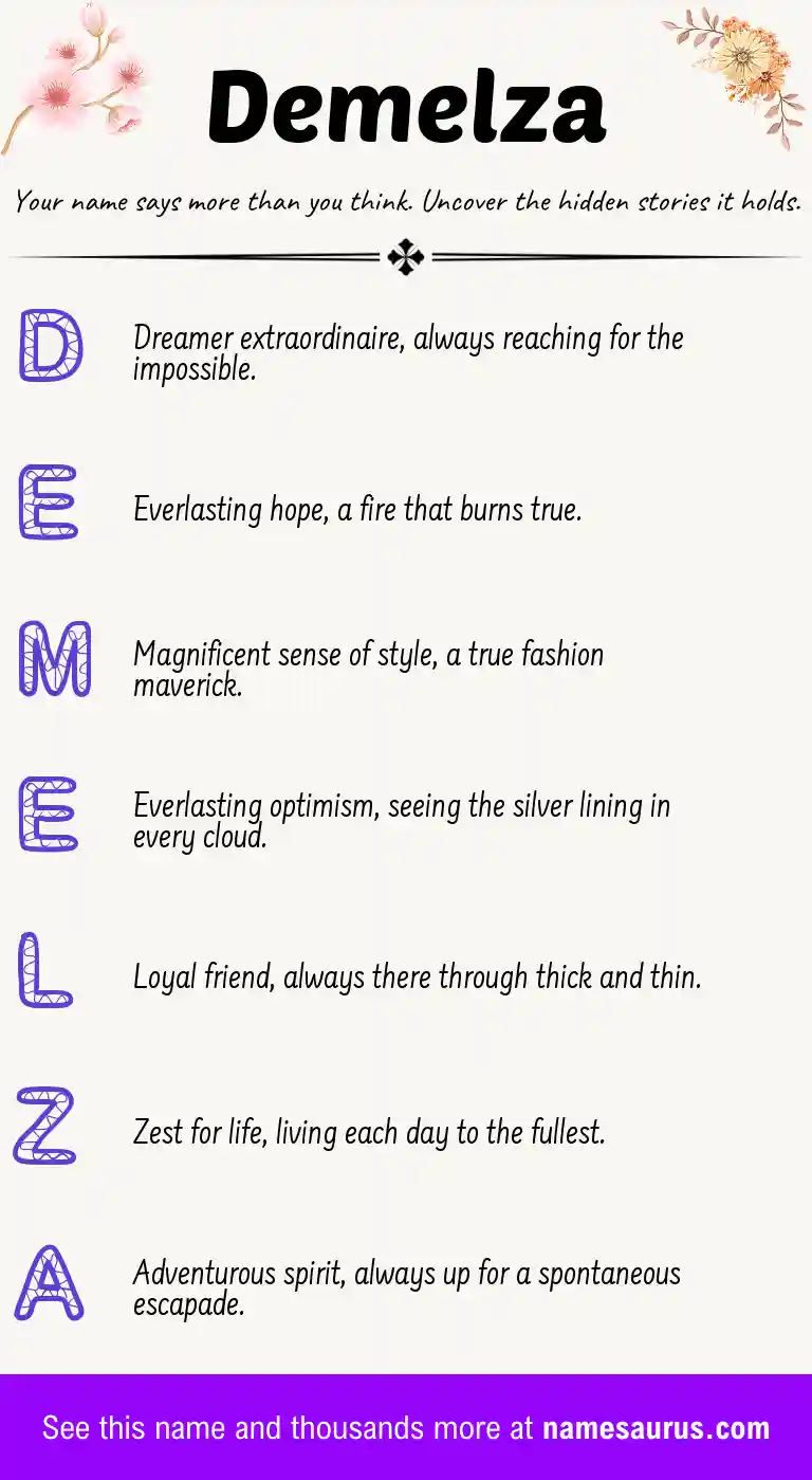 Acrostic poem about Demelza.