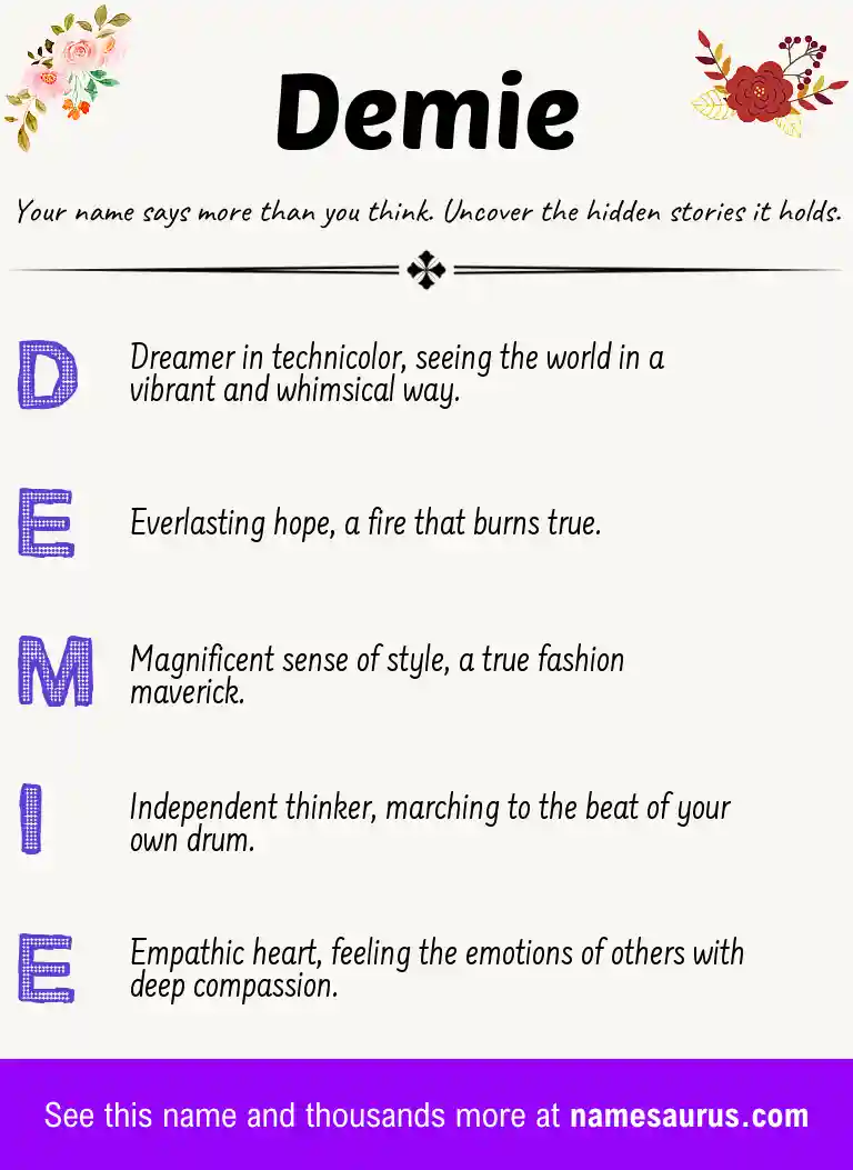 Acrostic poem about Demie.