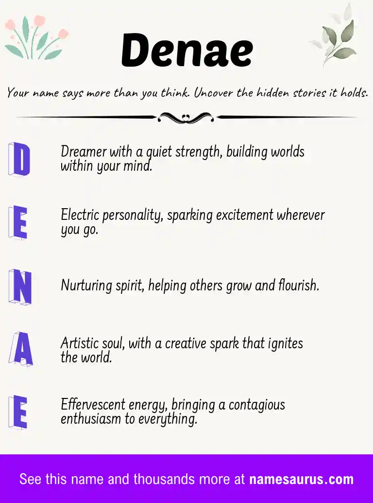 Acrostic poem about Denae.