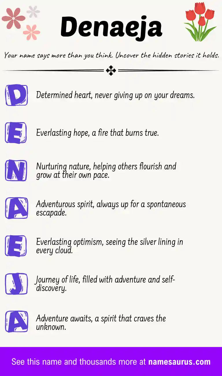 Acrostic poem about Denaeja.