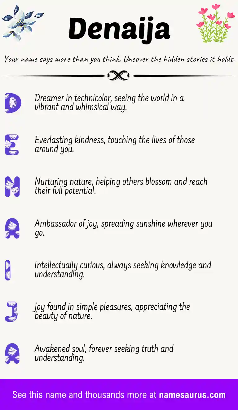 Acrostic poem about Denaija.