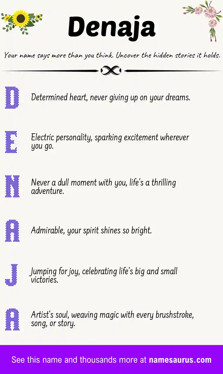 Acrostic poem about Denaja.