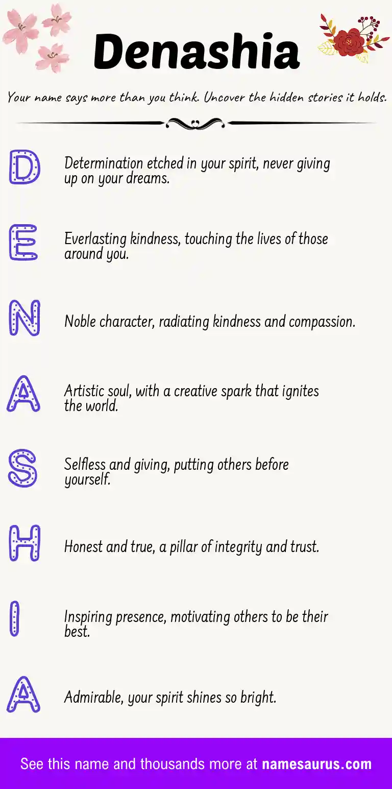 Acrostic poem about Denashia.