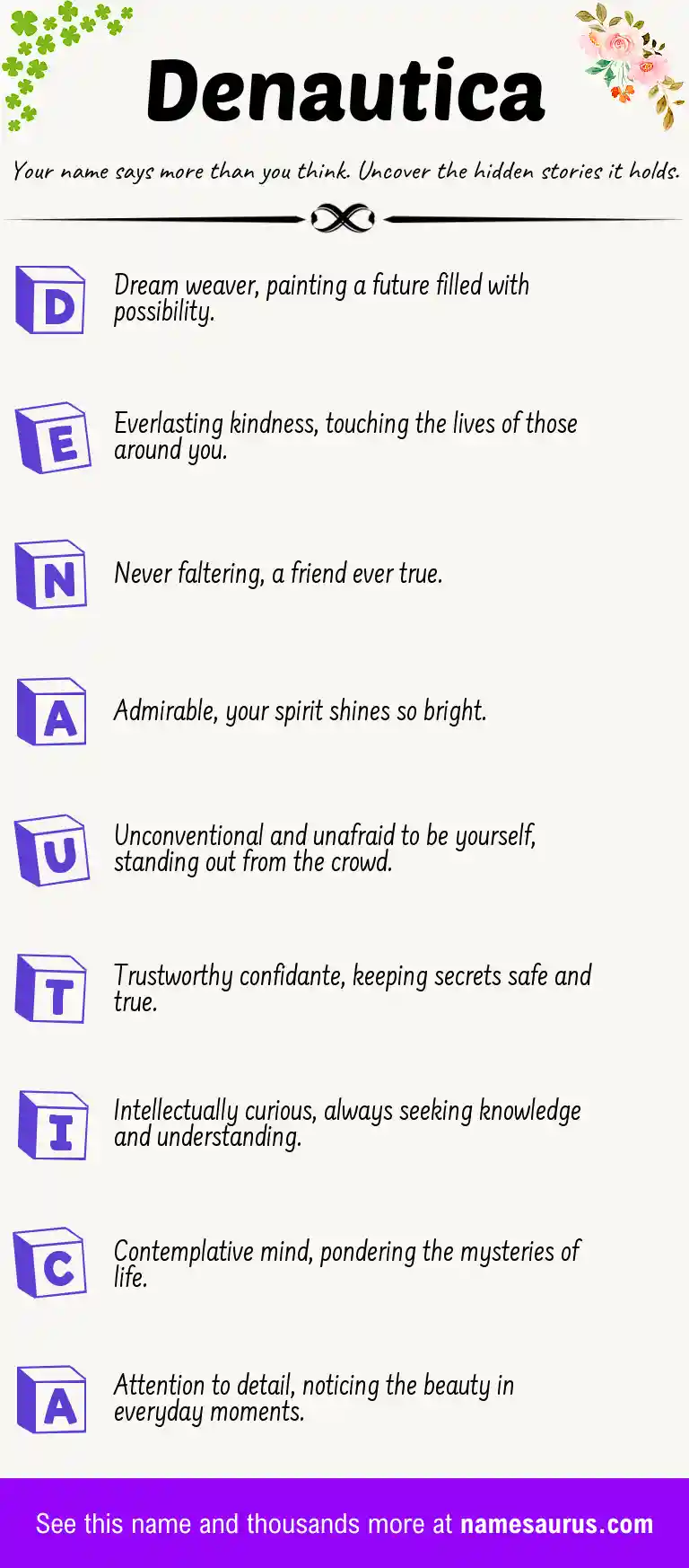 Acrostic poem about Denautica.