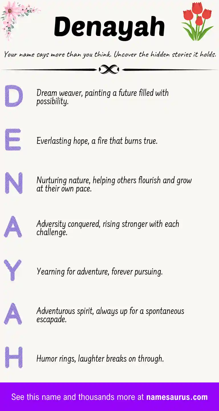 Acrostic poem about Denayah.