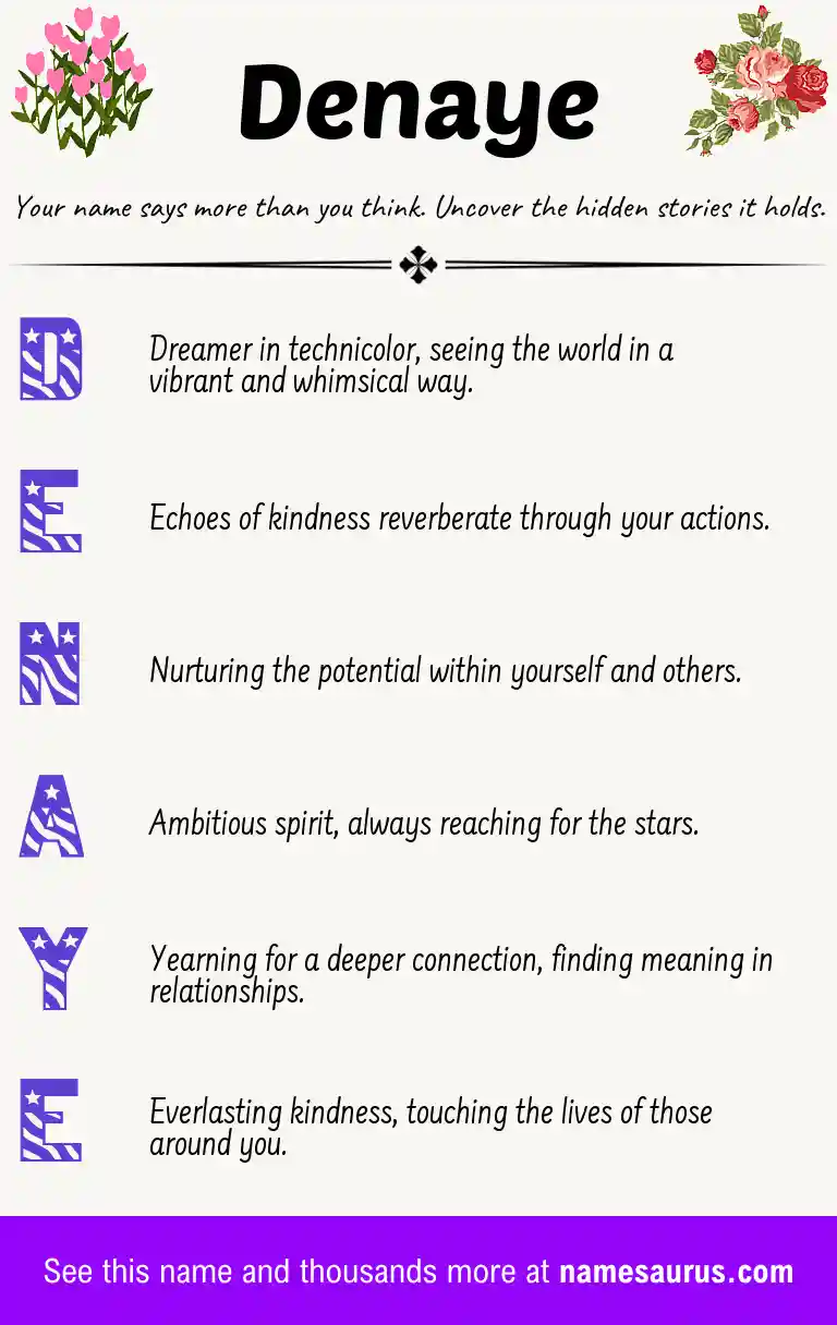 Acrostic poem about Denaye.