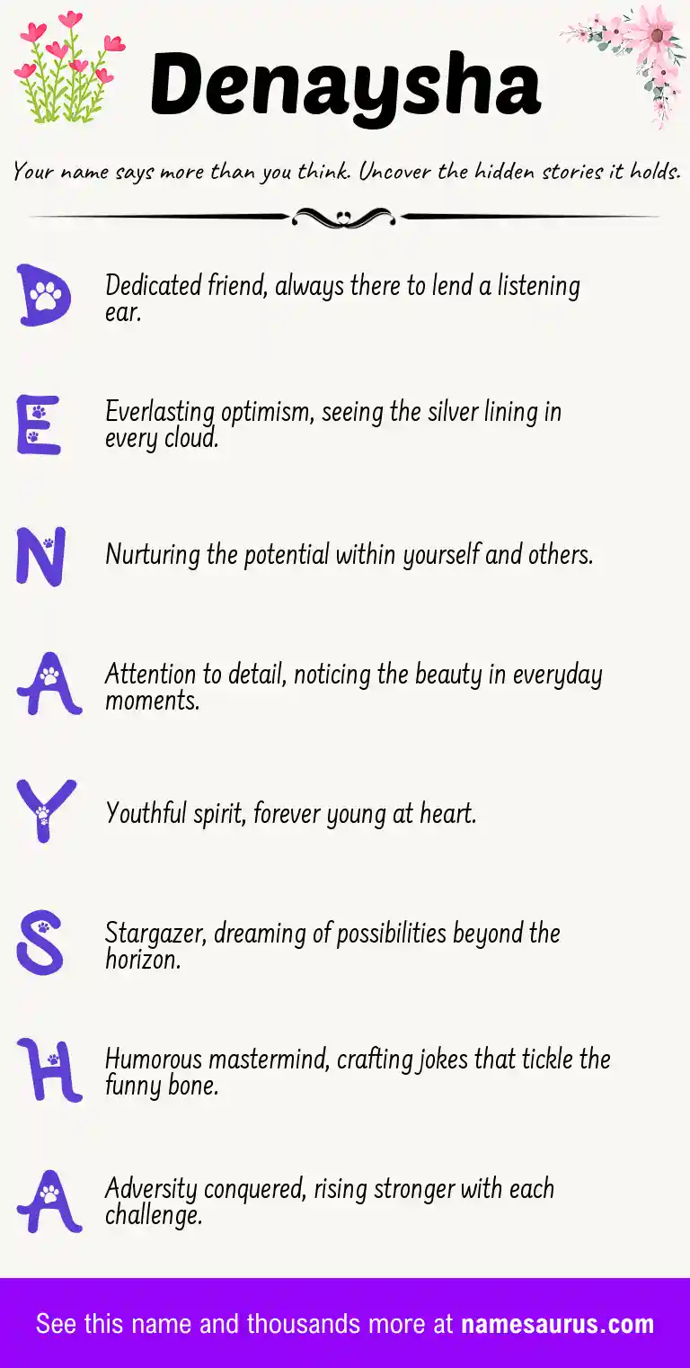 Acrostic poem about Denaysha.