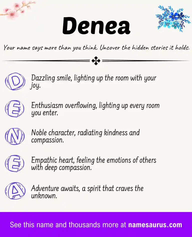 Acrostic poem about Denea.