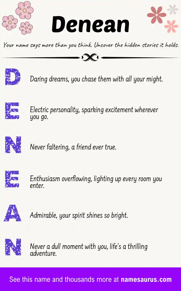 Acrostic poem about Denean.