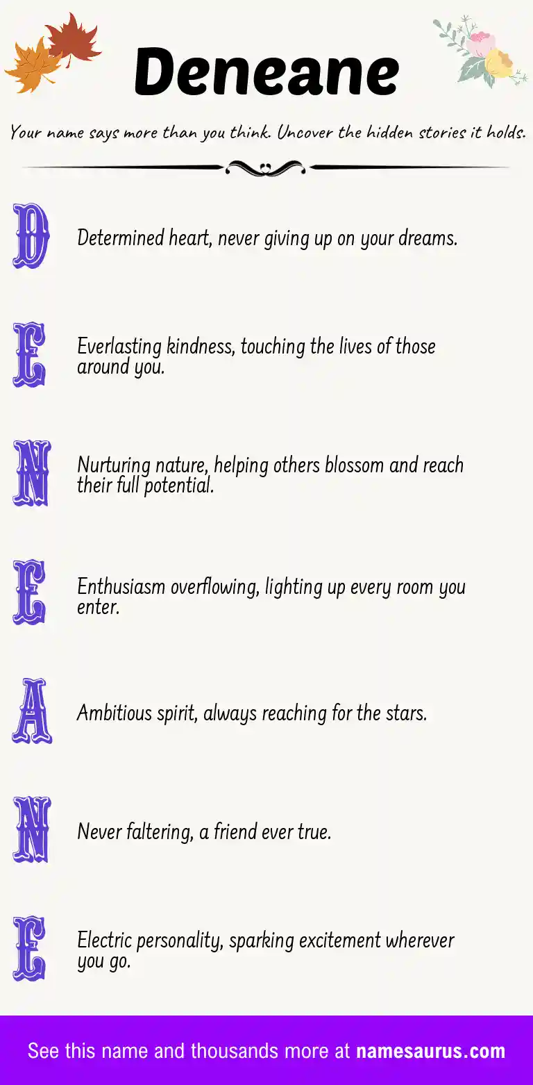 Acrostic poem about Deneane.