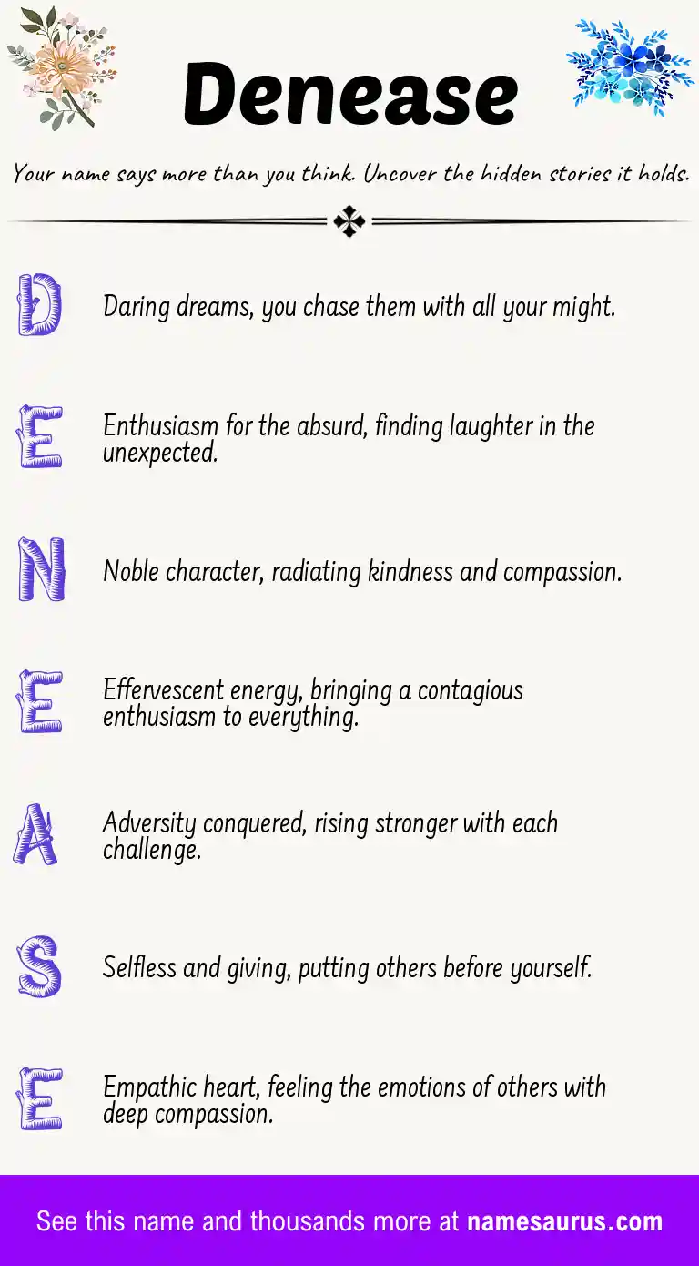 Acrostic poem about Denease.
