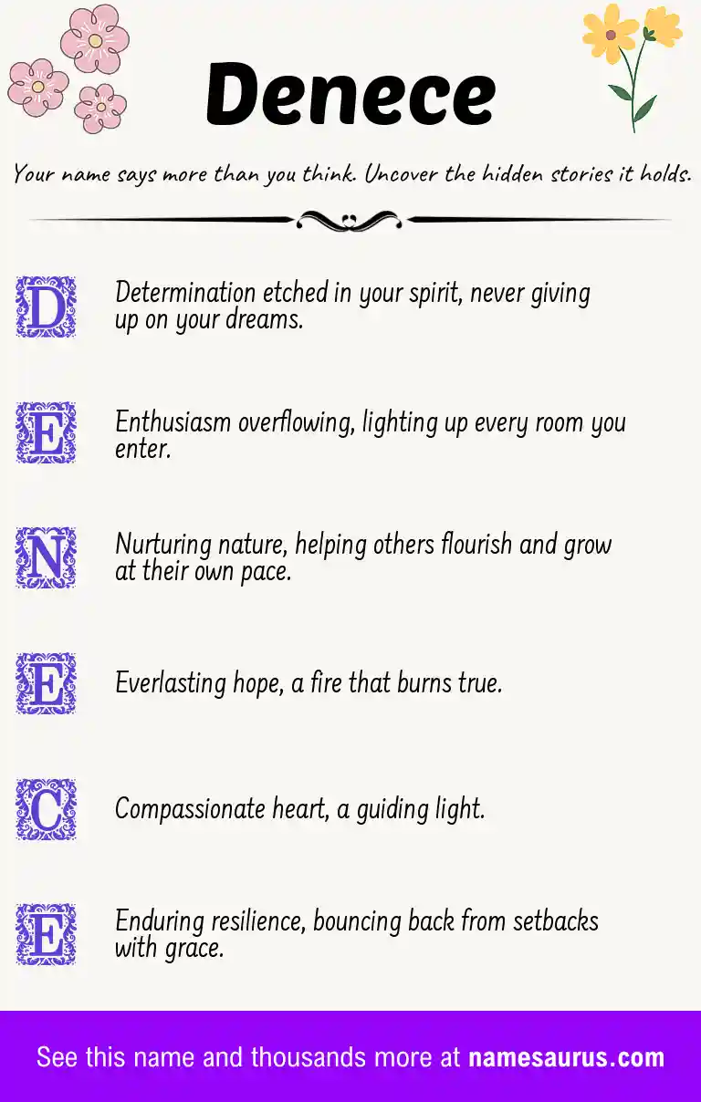 Acrostic poem about Denece.