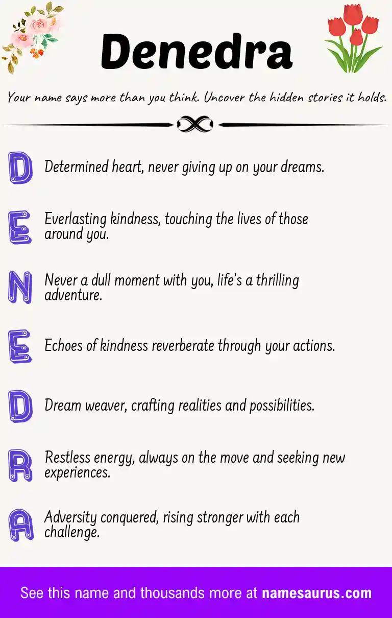 Acrostic poem about Denedra.