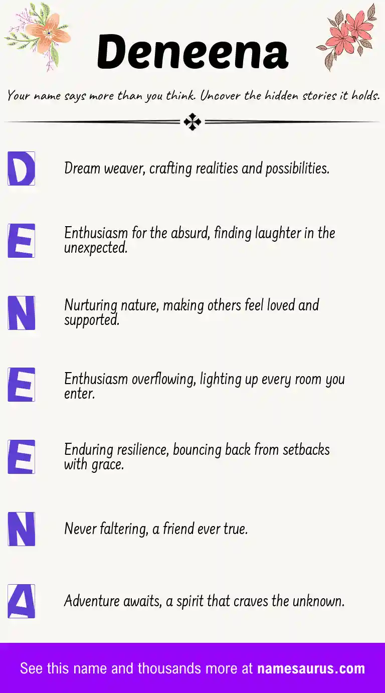 Acrostic poem about Deneena.