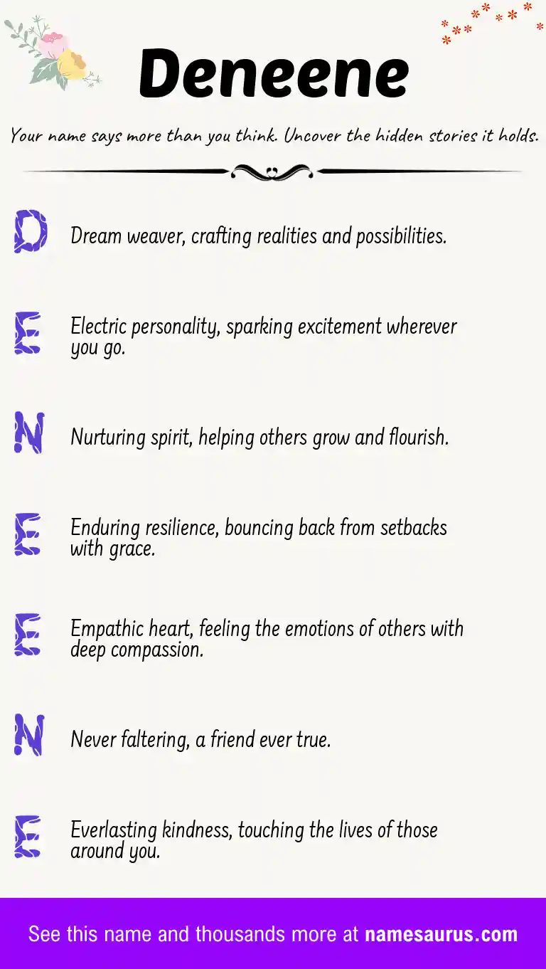 Acrostic poem about Deneene.