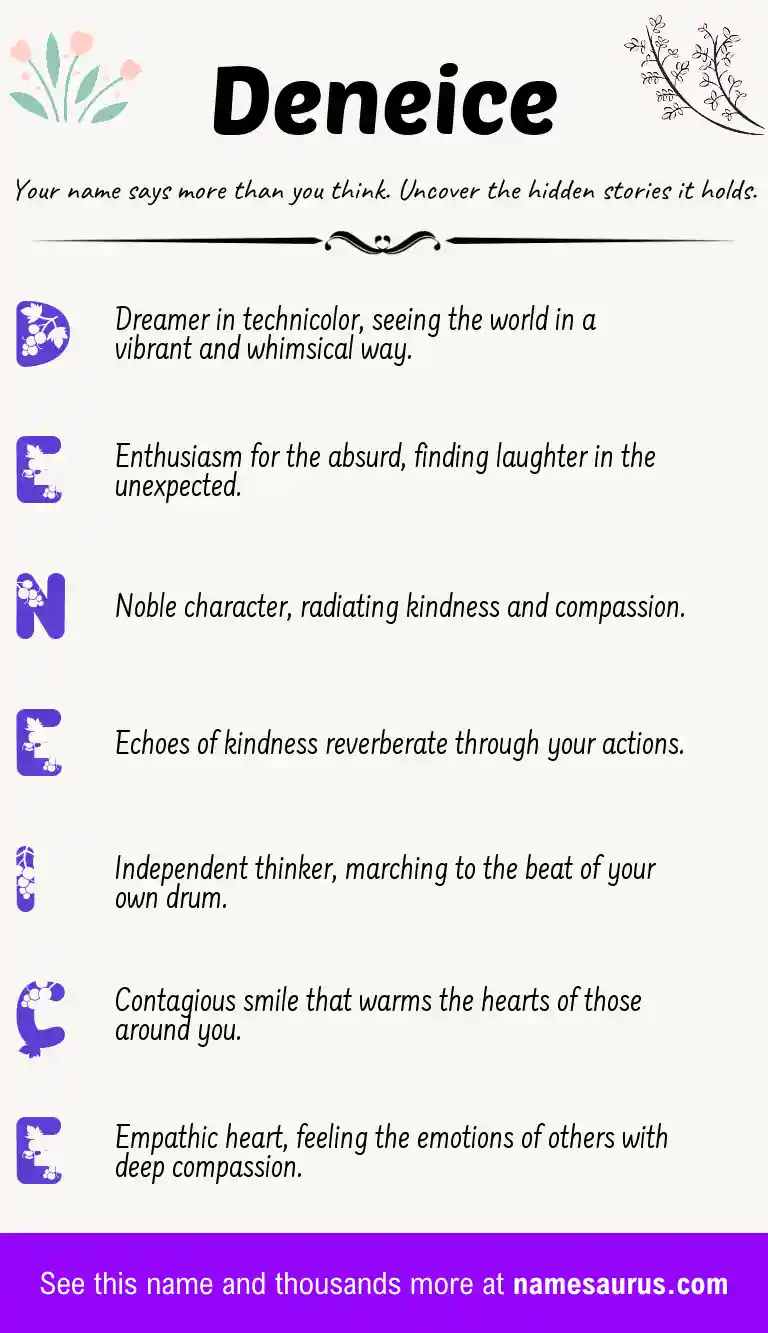 Acrostic poem about Deneice.