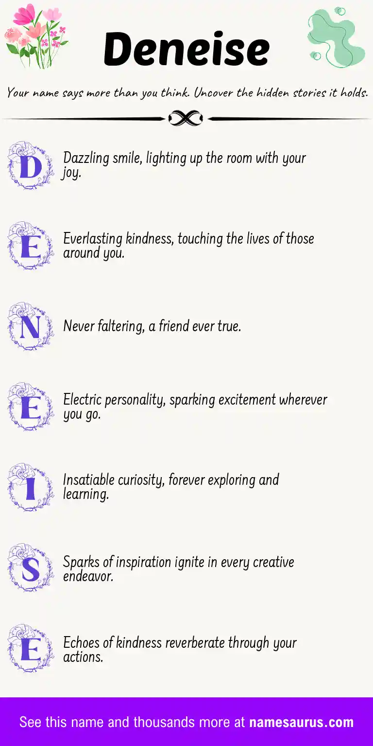 Acrostic poem about Deneise.
