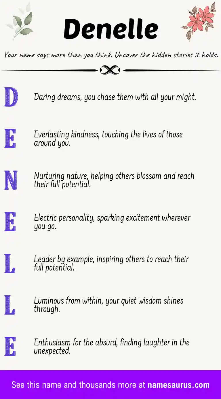 Acrostic poem about Denelle.