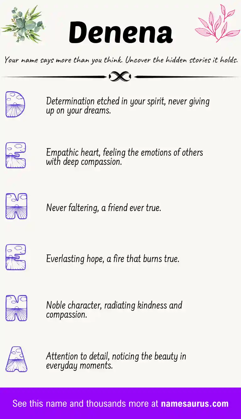 Acrostic poem about Denena.