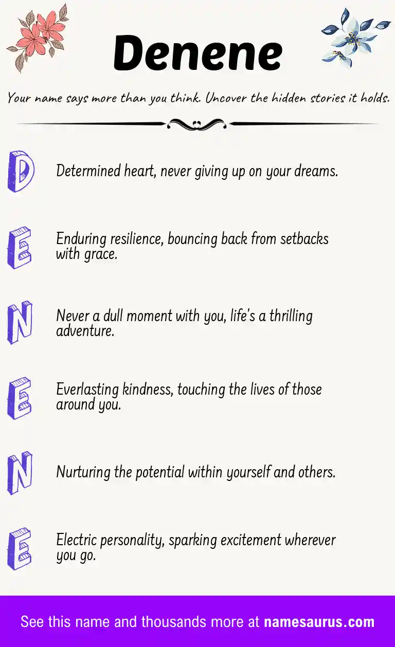 Acrostic poem about Denene.