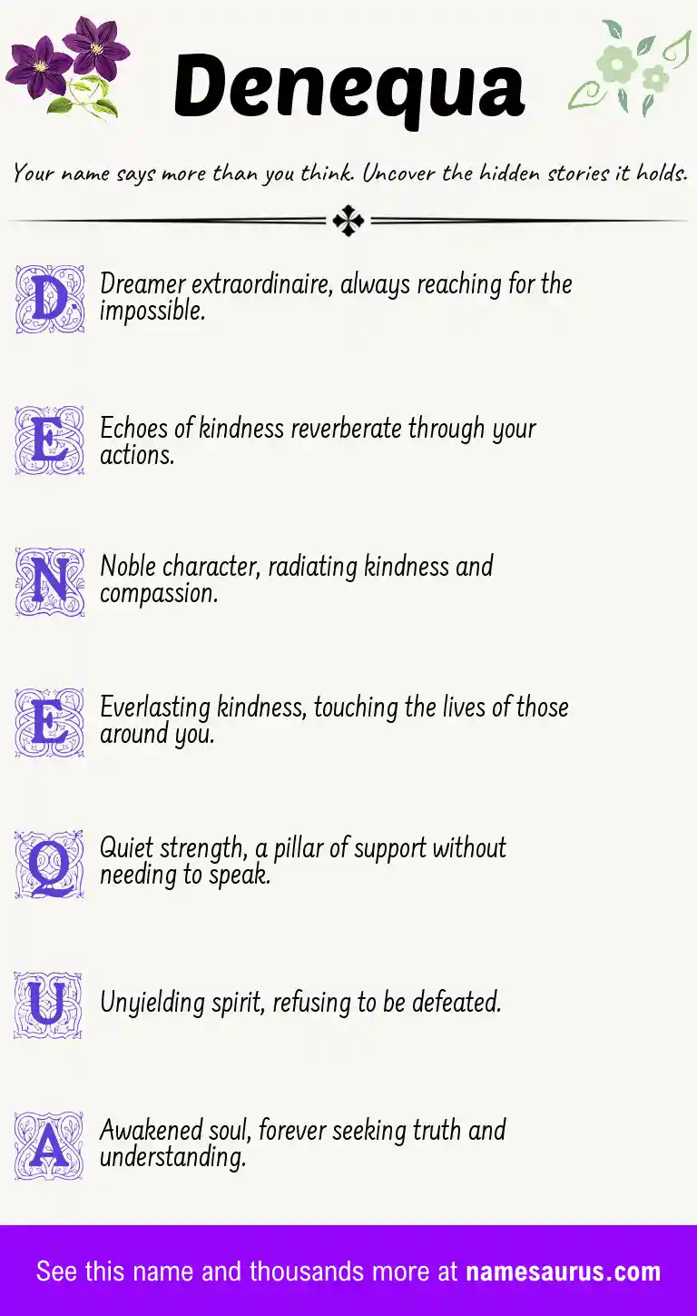 Acrostic poem about Denequa.