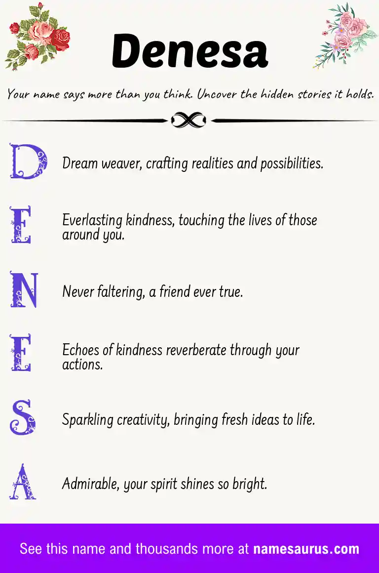 Acrostic poem about Denesa.