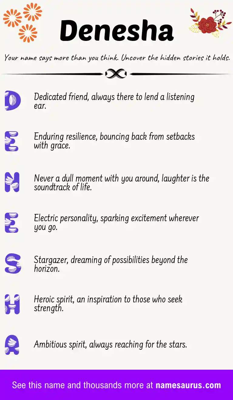 Acrostic poem about Denesha.
