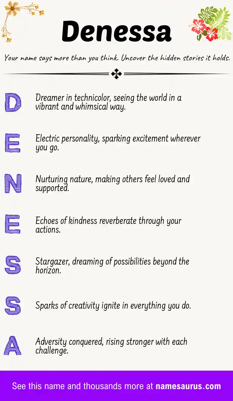 Acrostic poem about Denessa.