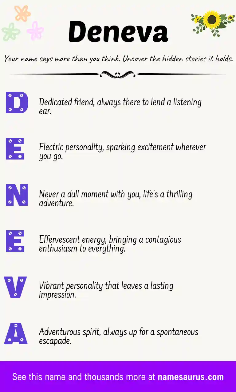Acrostic poem about Deneva.
