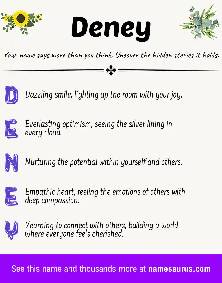 Acrostic poem about Deney.