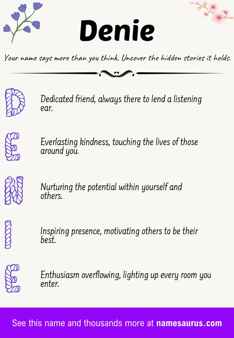 Acrostic poem about Denie.